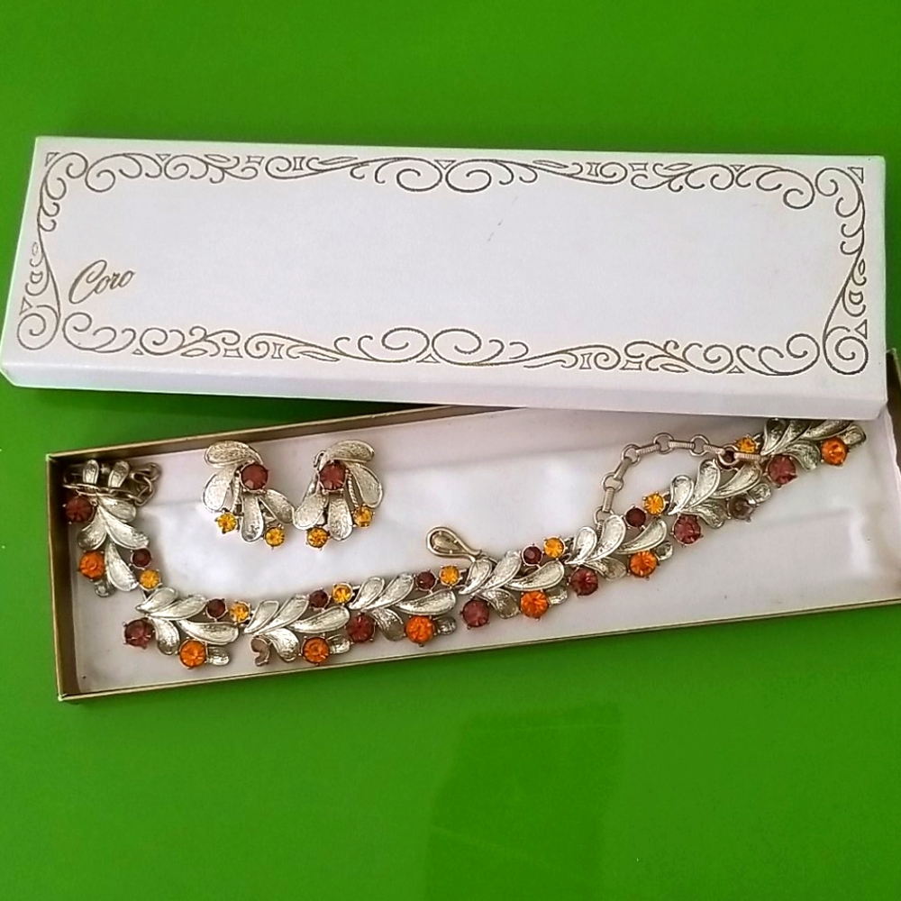 Vintage Coro Necklace and Earrings in Original Box